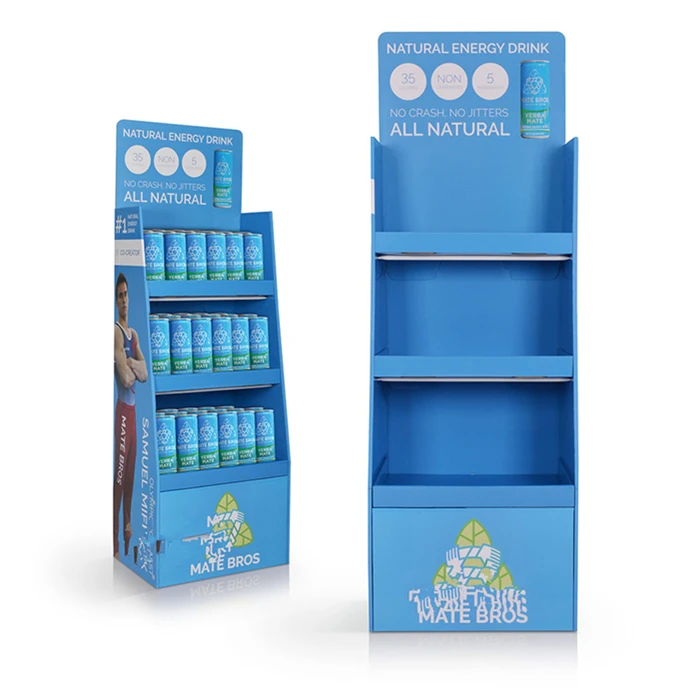Cost-effective Paper Pos/pop Rack Energy Drinks Corrugated Cardboard Fsdu Display
