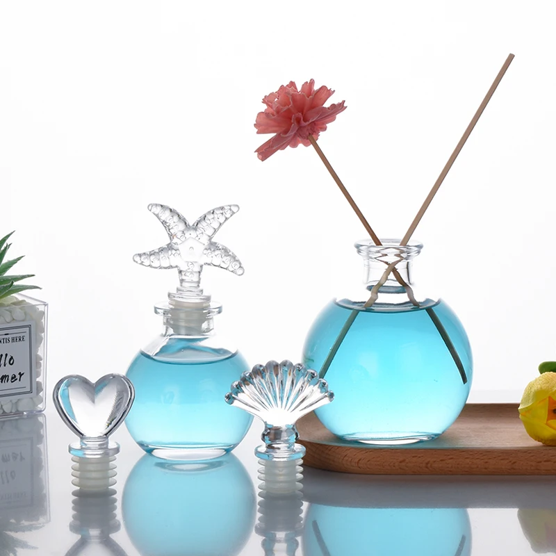 Ru Star Air Fresher Clear Glass Bottle Hotel Aroma Essential Oil Fragrance Reed Diffuser For Home Use With Cap