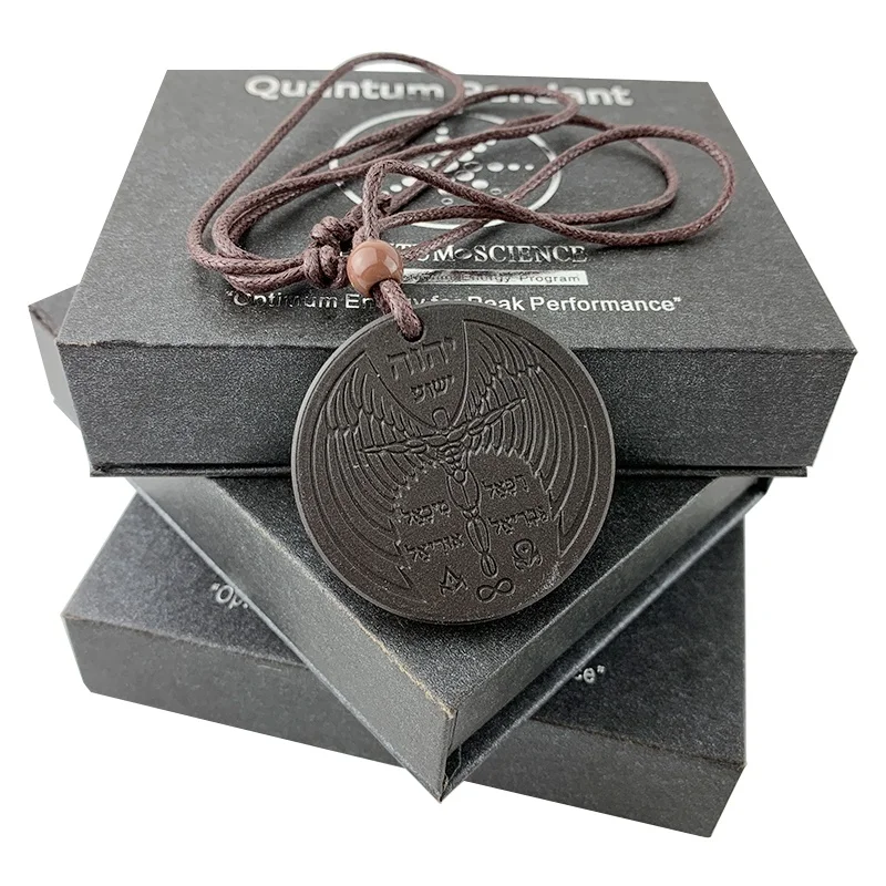 Hoonni Powerful Volcanic Scalar Energy Necklace Lava Stone Pendant Quantum Energy Pendant Charms