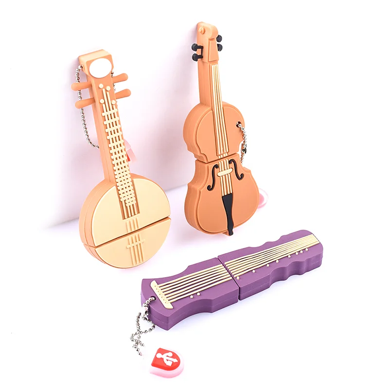 Bulk Cheap flashdisk  instrument Guitar violin USB Flash Drive 2GB 4GB 8GB 16GB 32GB 64GB Pendrive USB 2.0 stick