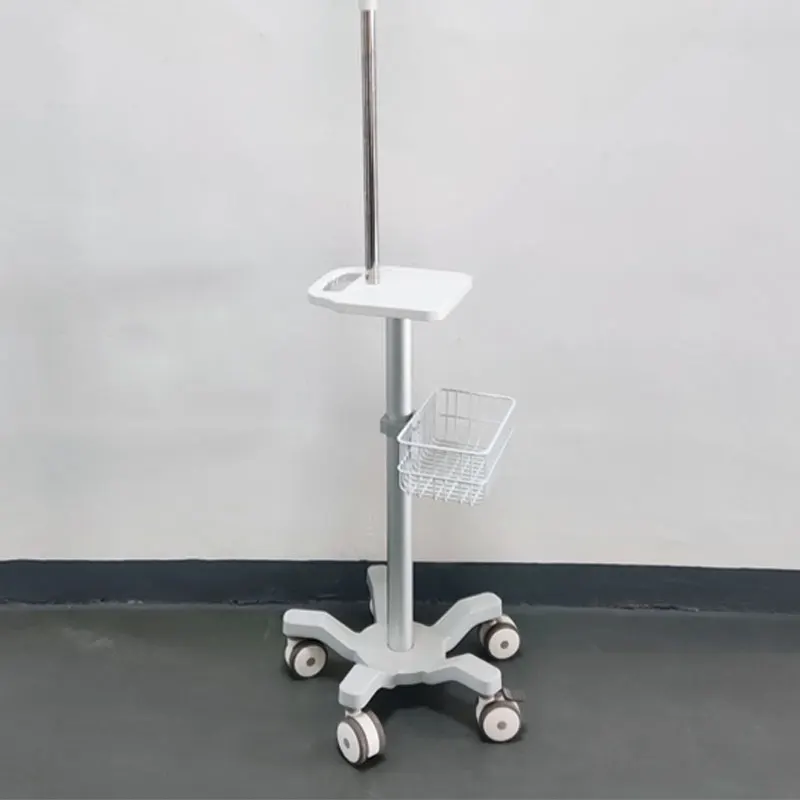 Hospital Furniture Infusion Stand with IV Pole and Monitor Cart Medical Trolley for Breathing Device for Home Office Use