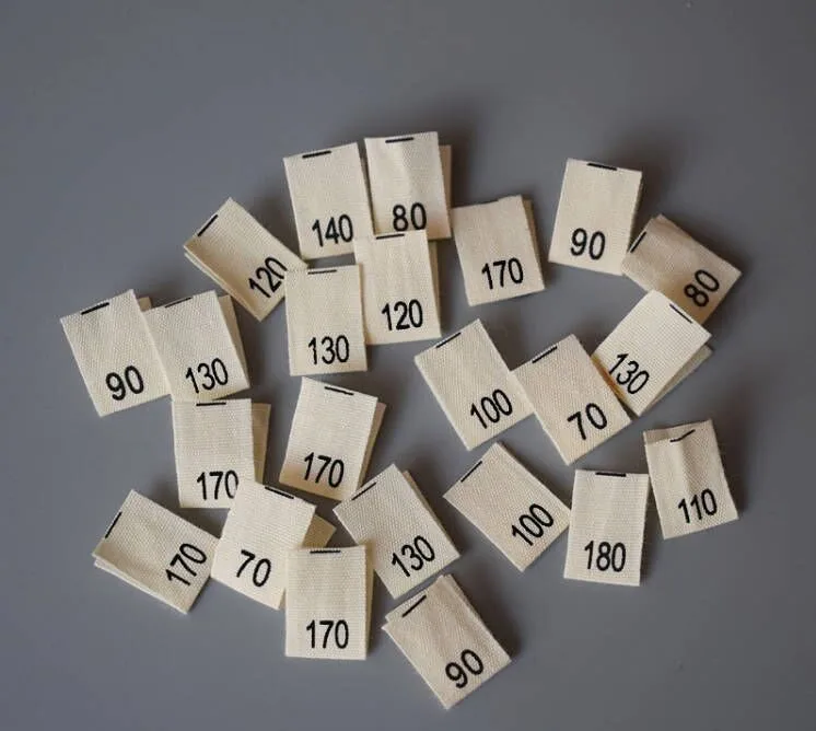 cheap standard stock size centerfold woven labels