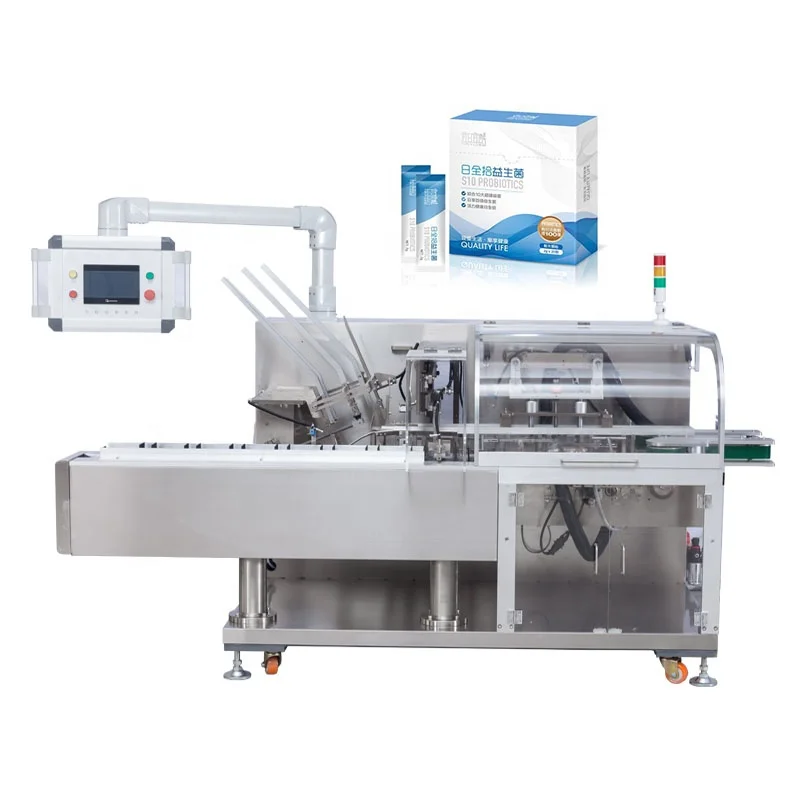 High Speed Automatic Probiotics Diet Tea Oleum Morrhuae Horizontal Bottle Box Packing Machine