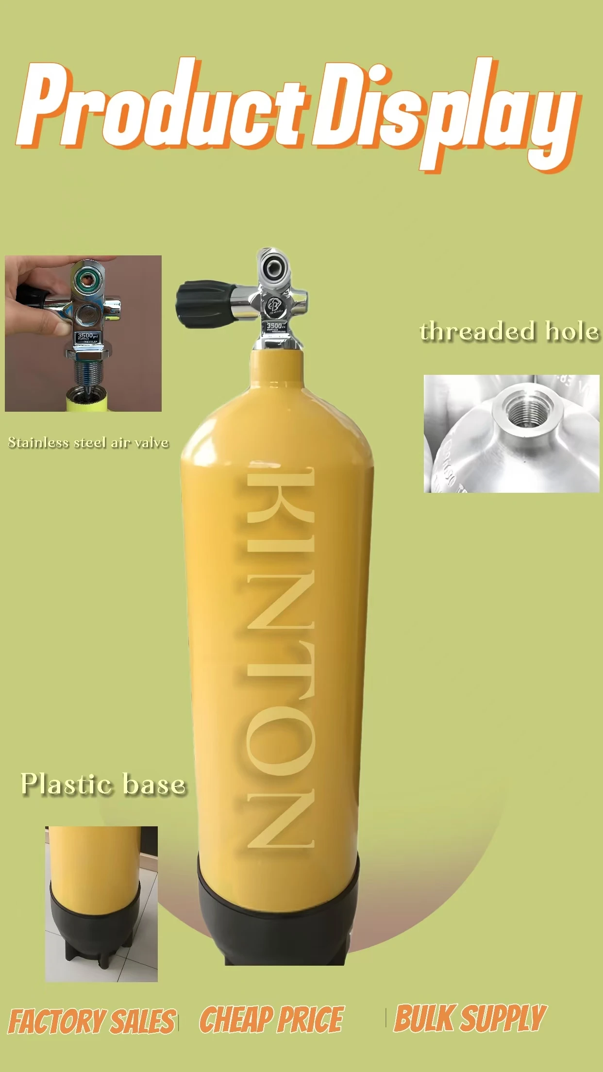 Kinton Made in China Price Diving Air Tank Scuba Tank Dive Hot Sale Tank