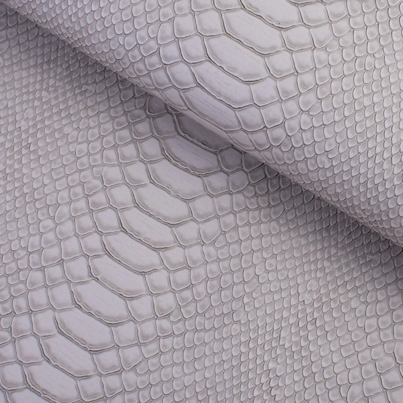 Wear Resistant 0.8 mm Thickness Artificial Brazil Snake Pattern PVC Embossed Leather Fabric For Upholstery