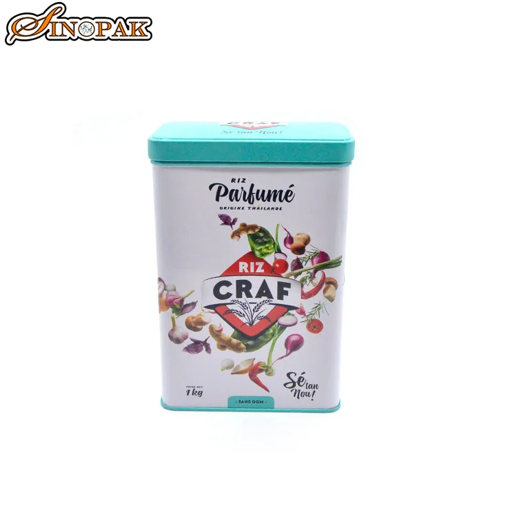 Metal Can Box Square Shape Lid Packaging Box for Tea Rectangle Personalized Tin Box
