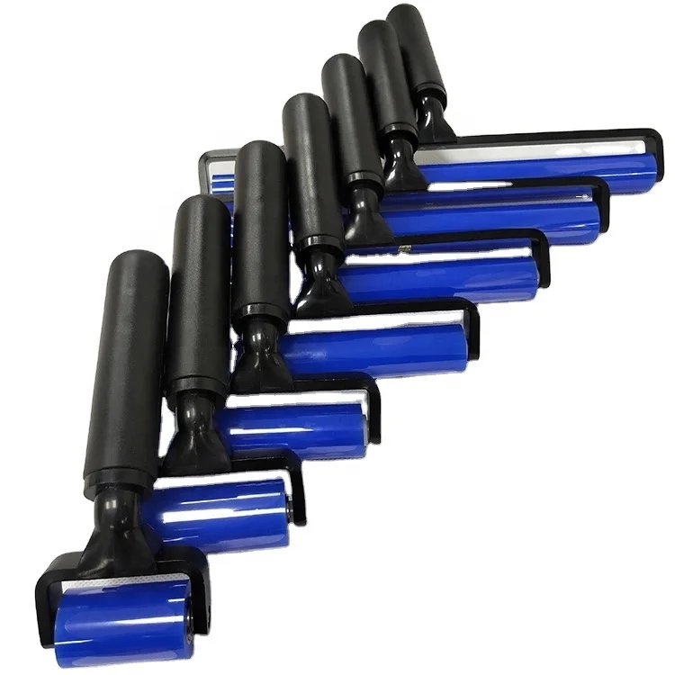 Portable washable reusable lint adhesive silicon tacky dust pcb screen aluminum cleaning silicone rubber sticky roller