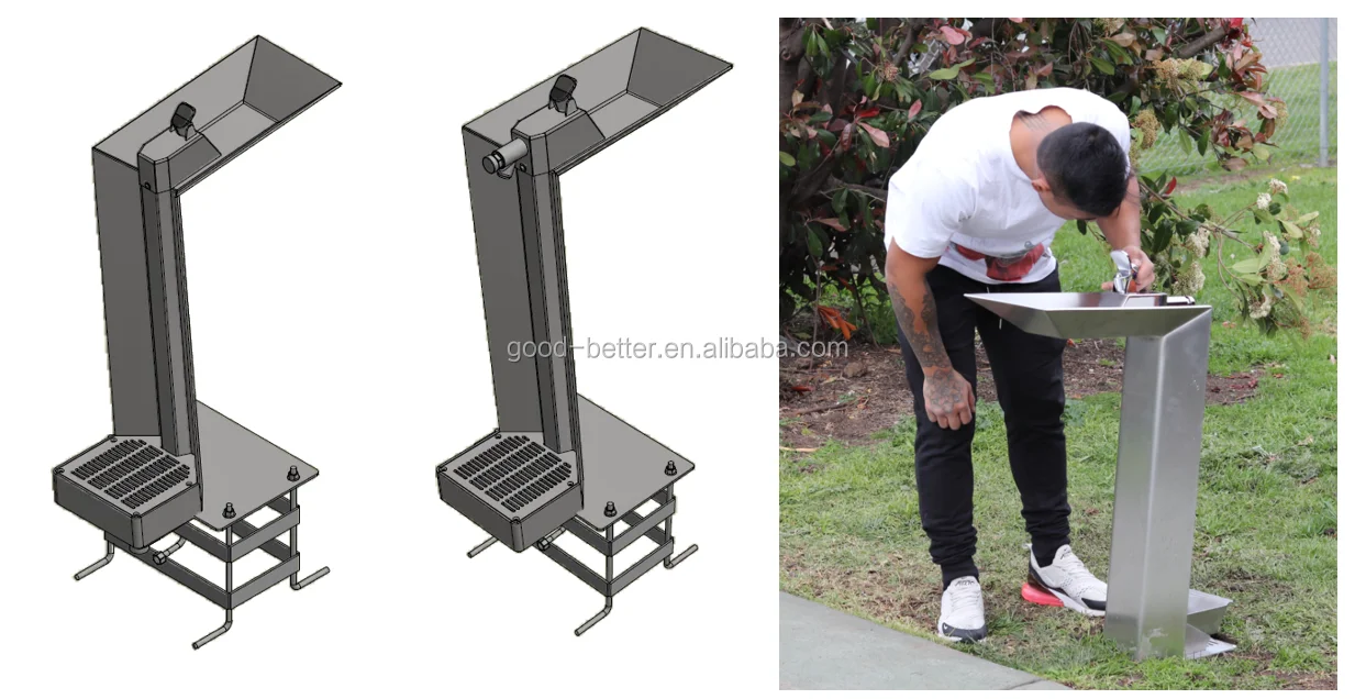 SDF1010131 Hot selling stainless steel outdoor drinking water fountain with bubbler and bottle filling