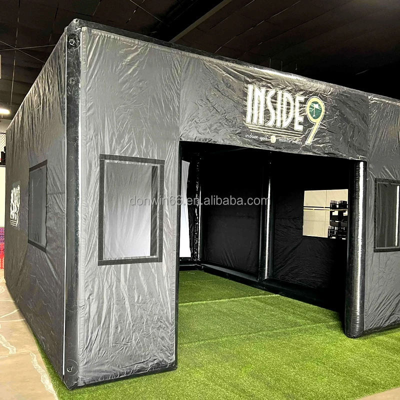 Commercial Black LED Light Disco Bar Inflatable Cube Tent Adults Outdoor Club Parties Backyard Event Inflatable Nightclub 30x30