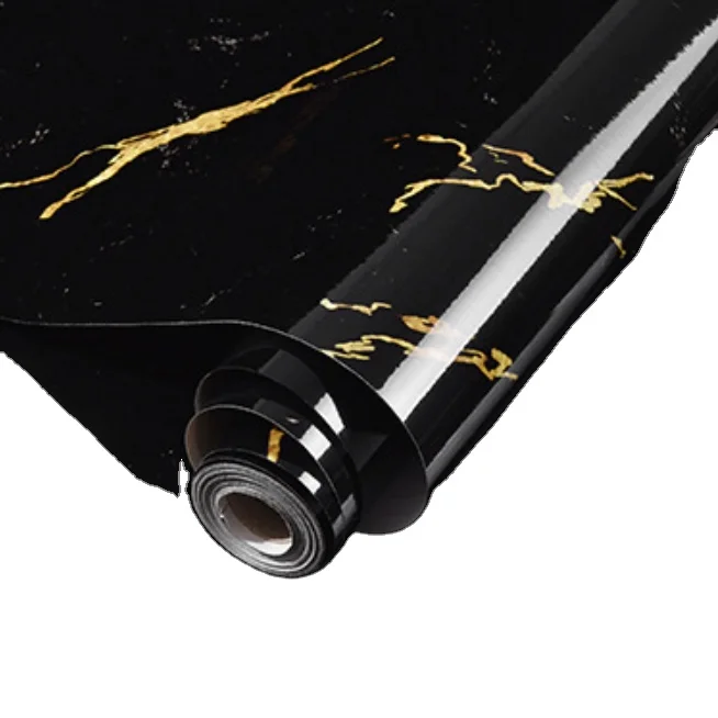 Dark Black Marble Wallpaper Black Wallpaper Removable Countertop Film Self-Adhesive Kitchen Covers Peel and Stick Backsplash