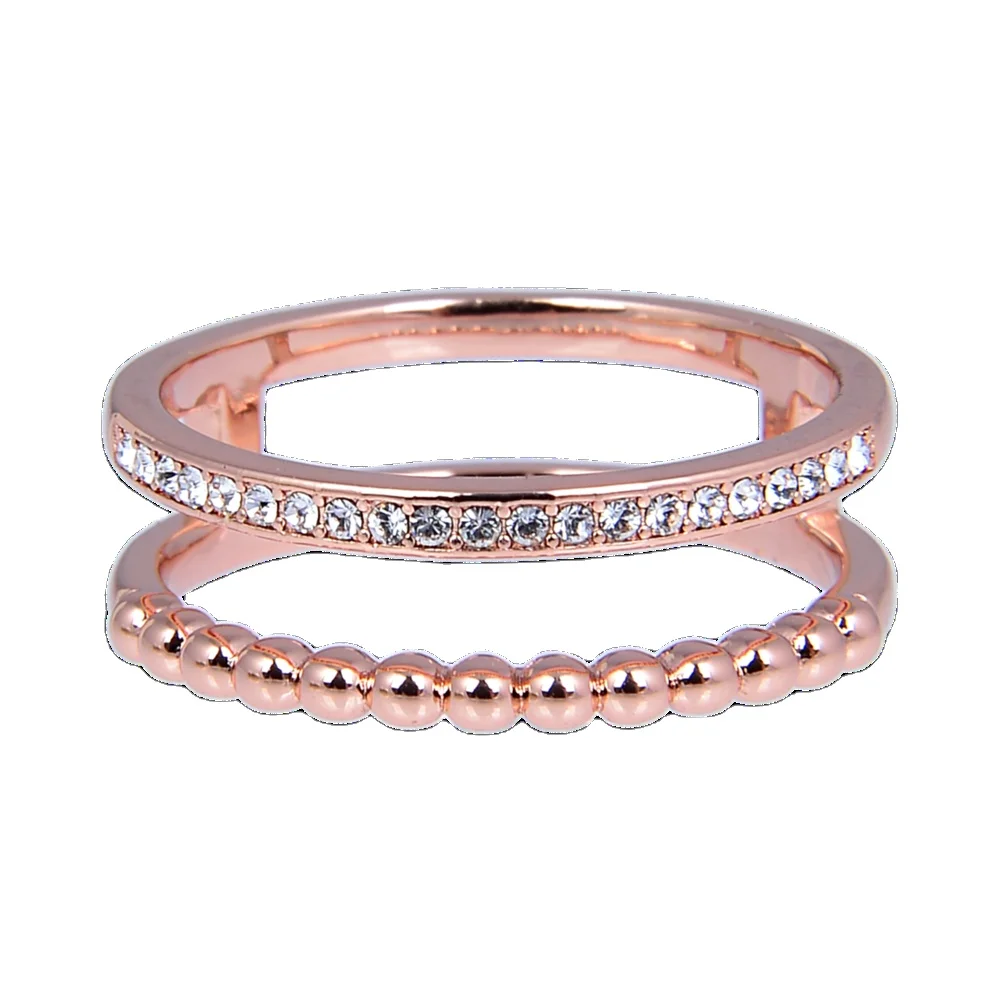 Concise Style Womens Jewelry Classic Fashion Rose Gold Bead Ring