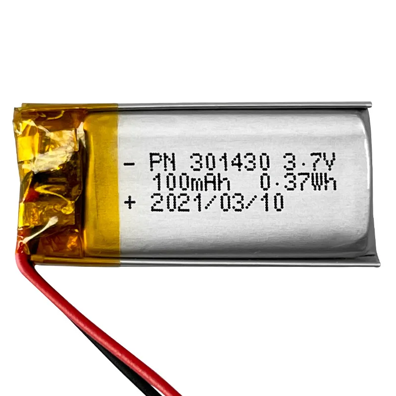 Polymer battery 100mah 3.7V 301430 smart home MP3 speakers Li-ion Rechargeable batteries for dvd GPS mp4 bluetooth
