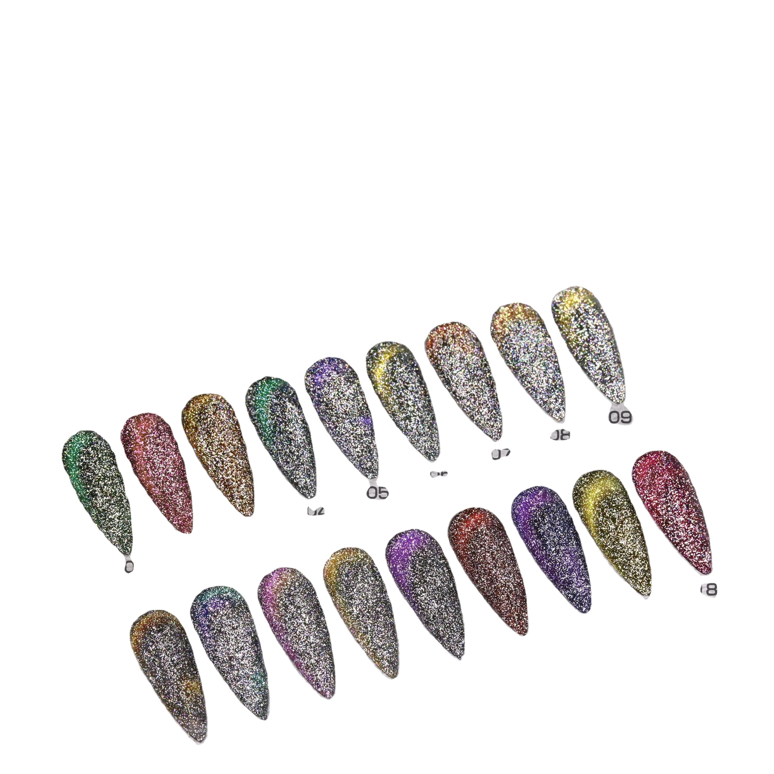 Magnetic Nail Polish Uv Holographic Cat Eye Nail Pigment Gel Polish Green Magic 9D Crystal Cat Eye Nail gel Polish