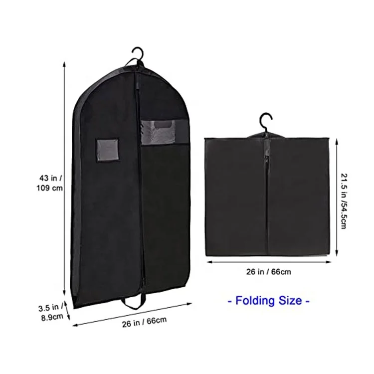 Huahao Reusable Non Woven Customized Logo Printing Dustproof Clothes Garment Bag For Dress Suit Cover