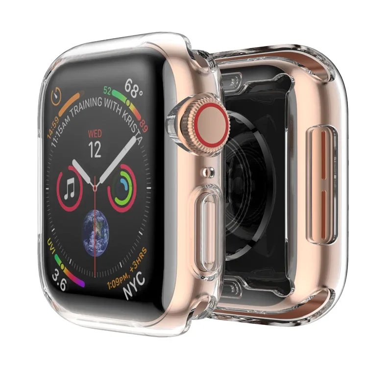  Прозрачный силиконовый защитный чехол для Apple Watch Series 5 4 3 2 1 44