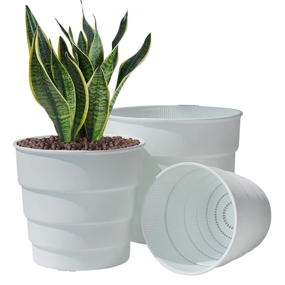 Full Depth Round plastic Pot White planter garden pot flower pots