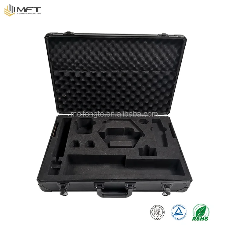 Aluminum Case OEM Case Jiangsu Factory Pure Black Medium K Frame Durable Lined Panel Lock Aluminum Case For Precision Equipment
