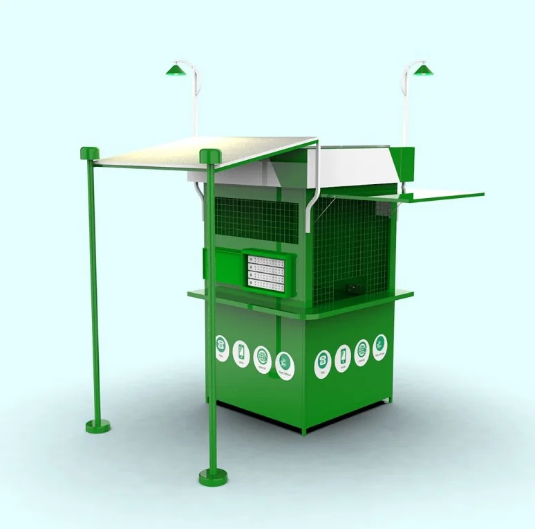 Solar phone charging station prefab house