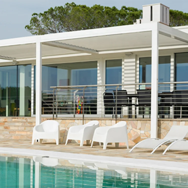 3X3M Electric Waterproof Louver Roof System Kits Outdoor Gazebo Garden Bioclimatic Aluminium Pergola