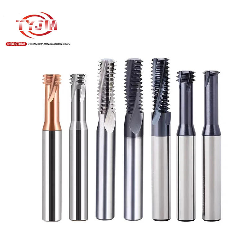 Single Thread Milling Cutters For Metric Steel High-Precision with Coating Cnc 60 Degree Tungsten Steel Single Tooth Thread Mill