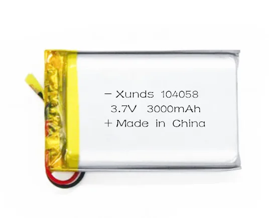 High quality rechargeable high capacity polymer lithium batteries in stock 3000mAh 104058