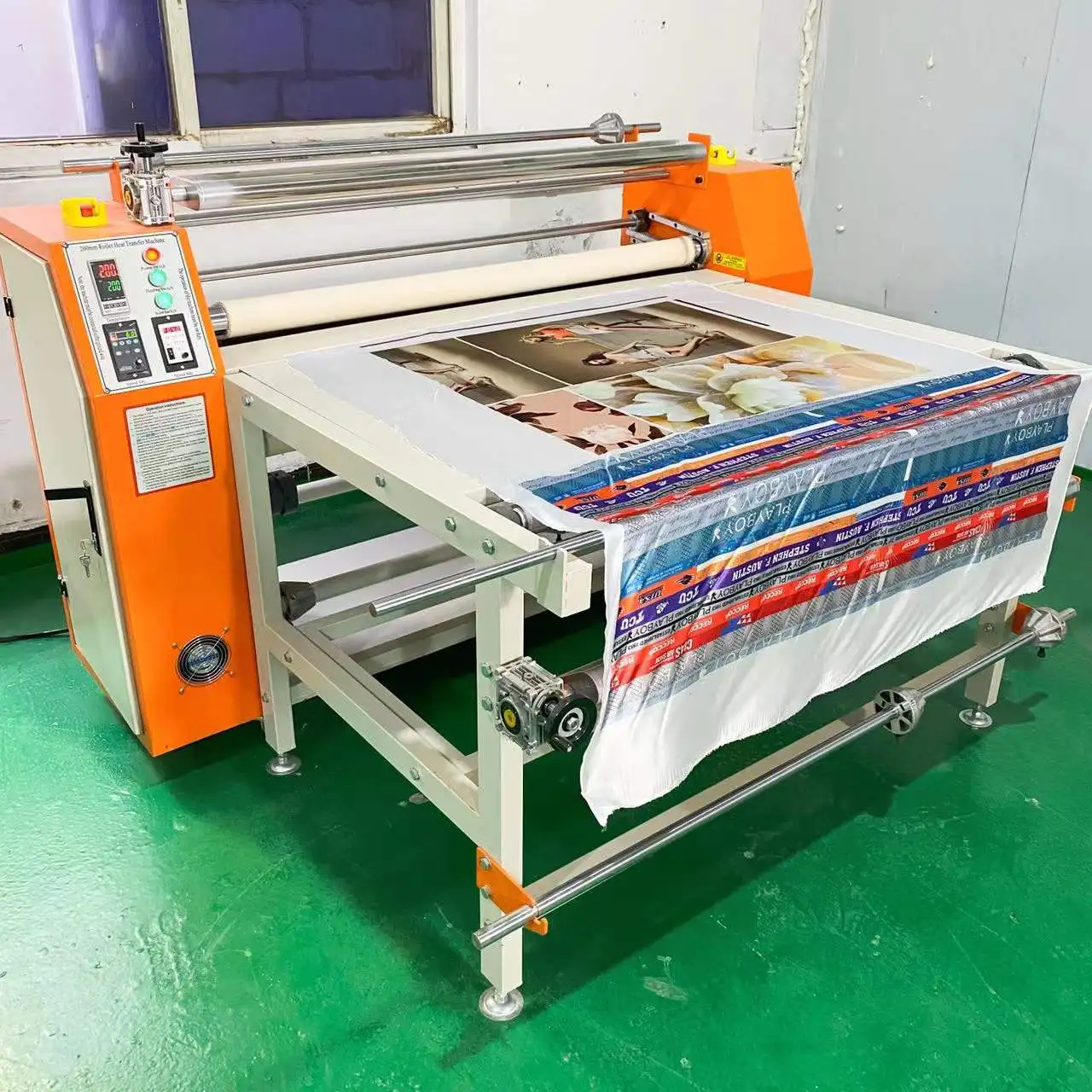 electric automatic rotary large format heat press roller machine cheap shipping