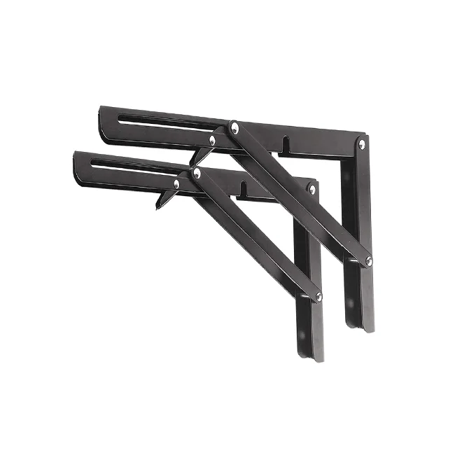 Adjustable wall mounted 90 degree metal table stainless steel folding floating shelf bracket