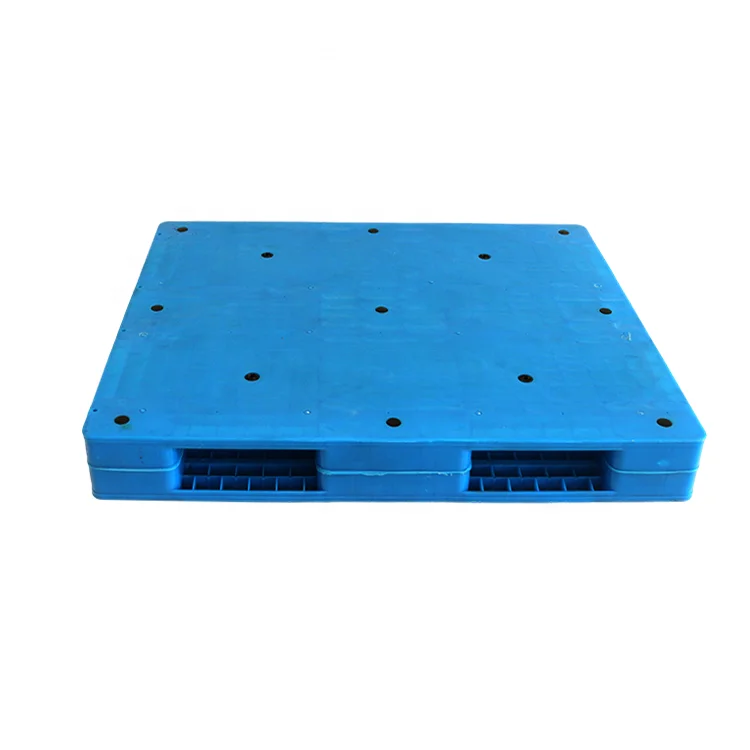new design double faced plastic flat plastic pallet with seel bars
