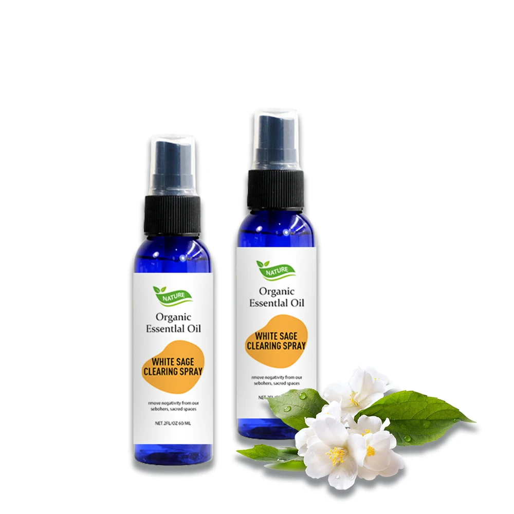 Белый шалфей очищающий спрей Священная энергия очищающие эфирные масла туман наполненный кристаллами для защиты ауры