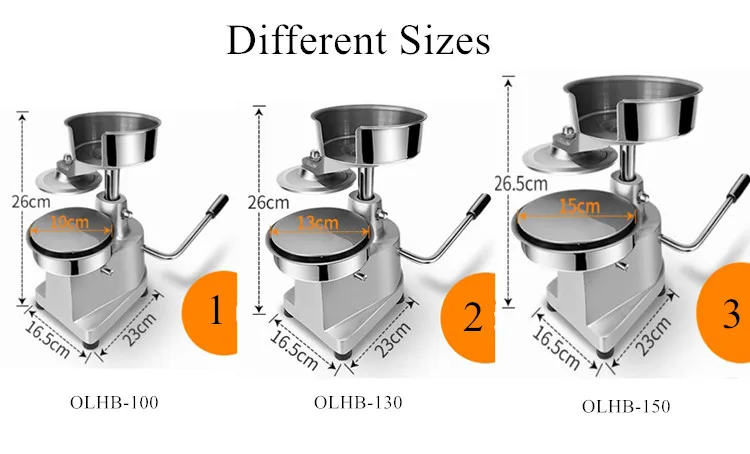 Manual Hamburger Patties Press Machine Diameter 10CM 13CM 15CM Hot Sale Meat Pie Molding Machine