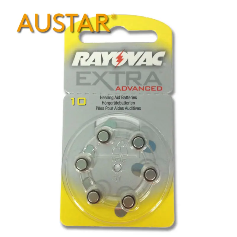Батарейки для слуховых аппаратов Rayovac Размер 10 цифровых и аналоговых Austar батарейки Zinc Air