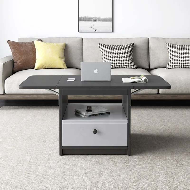 2021 Hot Sale Paint-free Finish Small Folding Storage Wooden Coffee End Table Bedside Table with Drawer