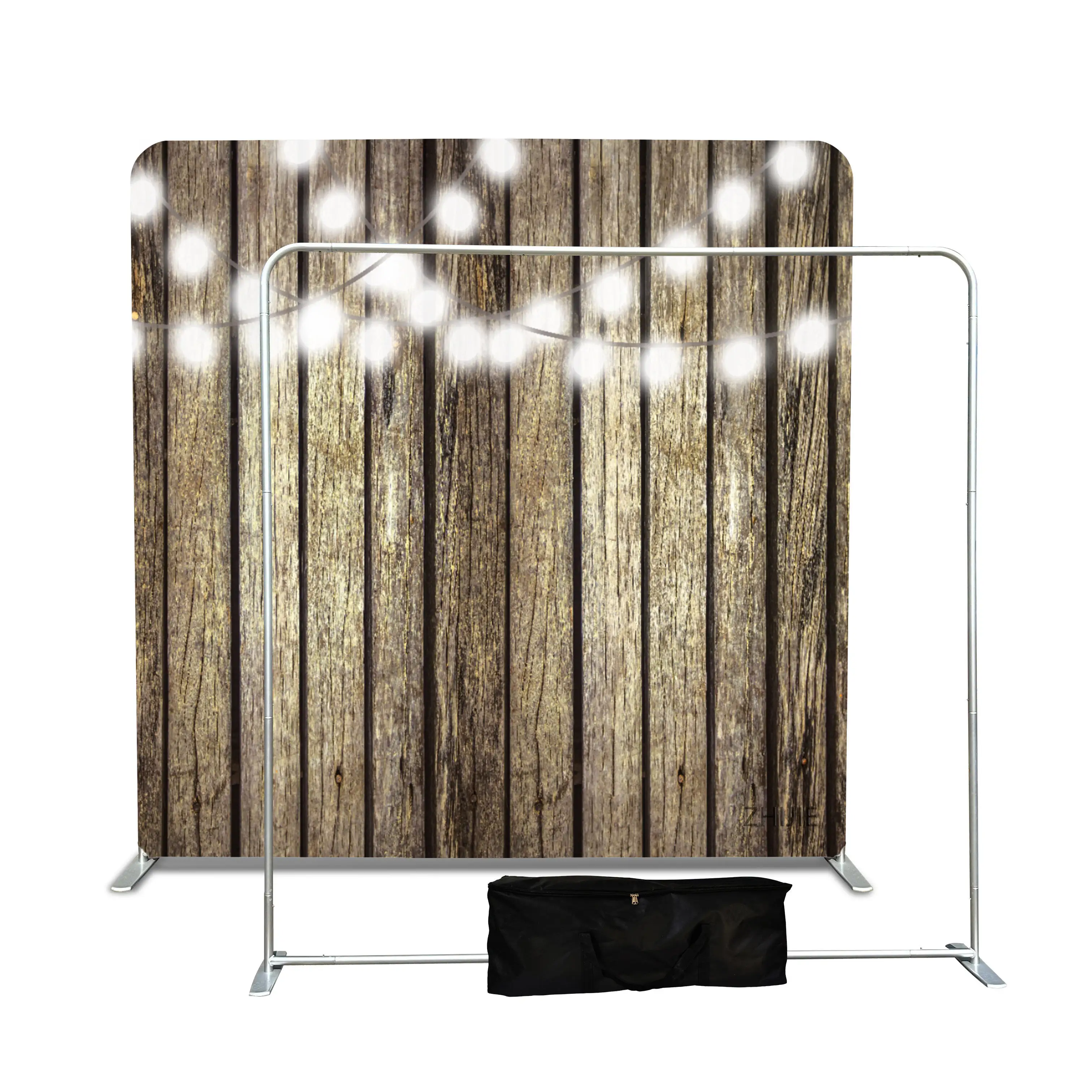 Custom straight foldable DIY wedding party photo booth backdrop