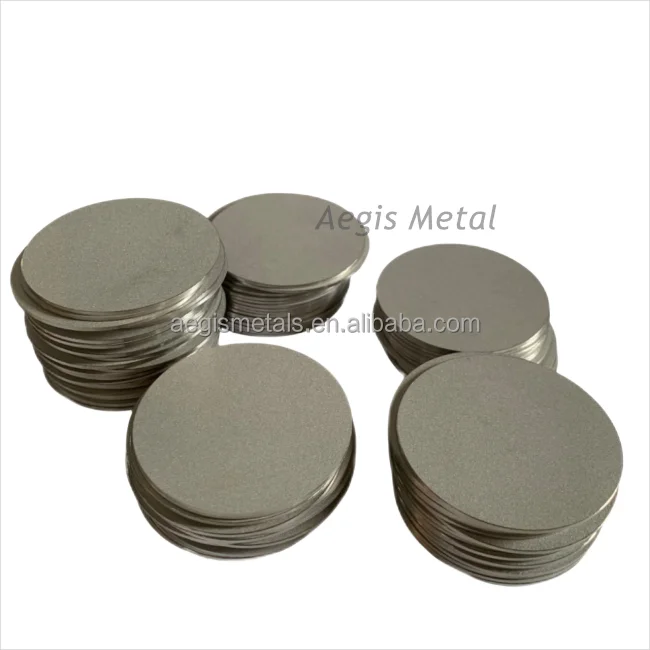 9 10 15 20 30 50 100 mm diameter 316L stainless steel sintered porous filter disc