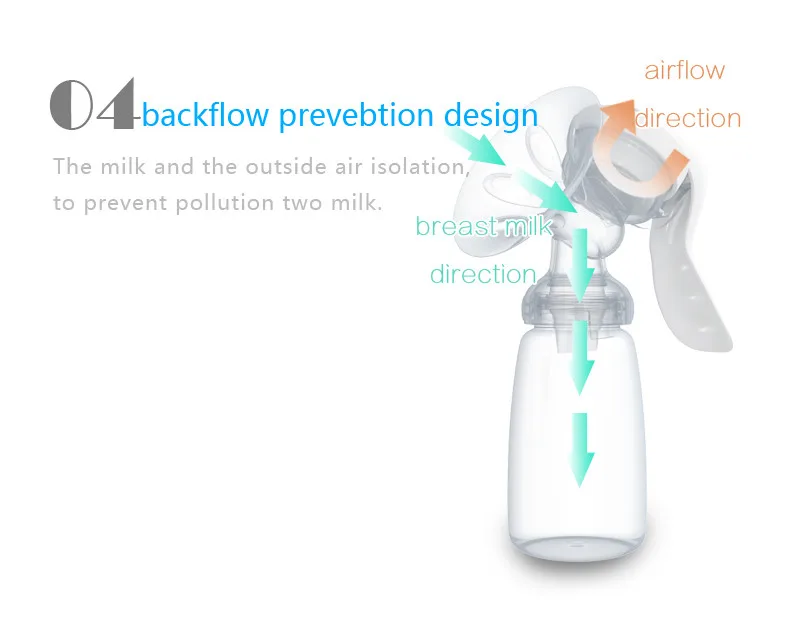 2023 New Real Bubee High Quality Silica Gel Manual Breast Pump Collection Baby Feeding Manual Breast Pump for Mommy