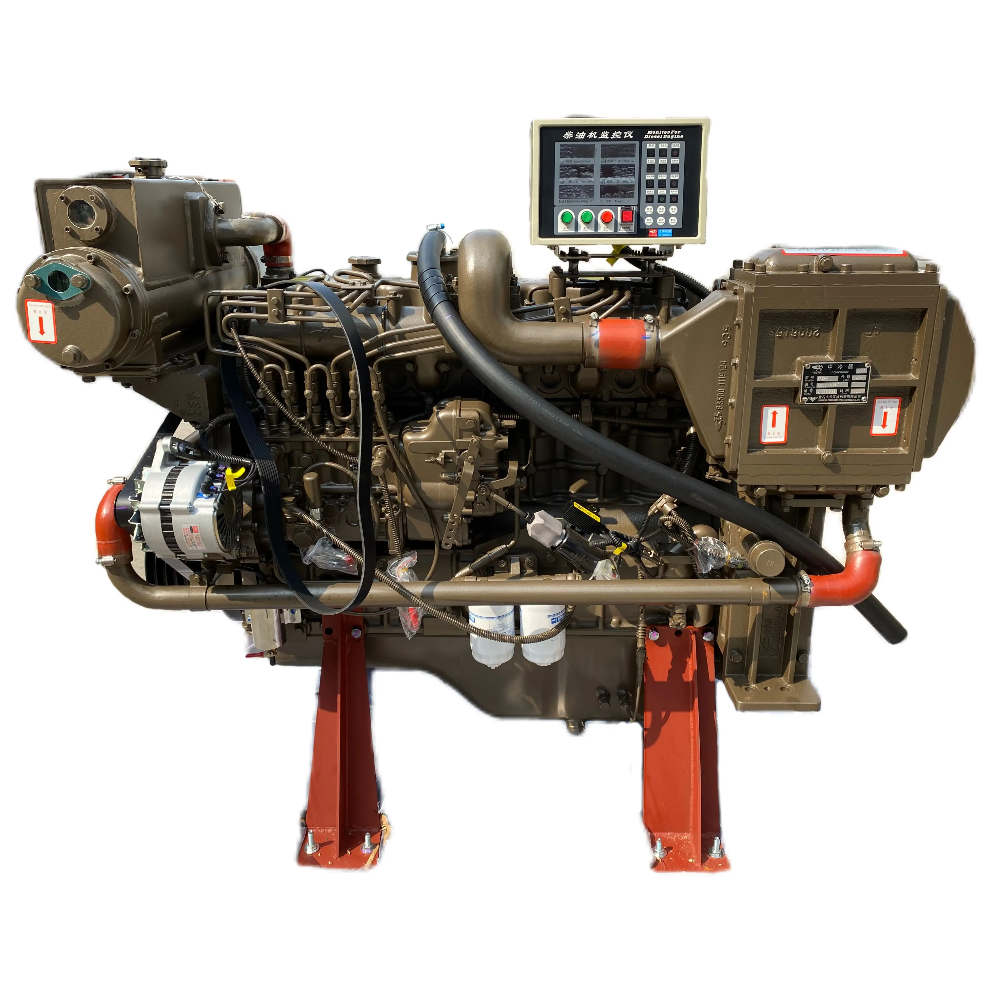 Yuchai good condition 162kw 2200rpm 6 cylinders YC6A220C engines for ships use assembly