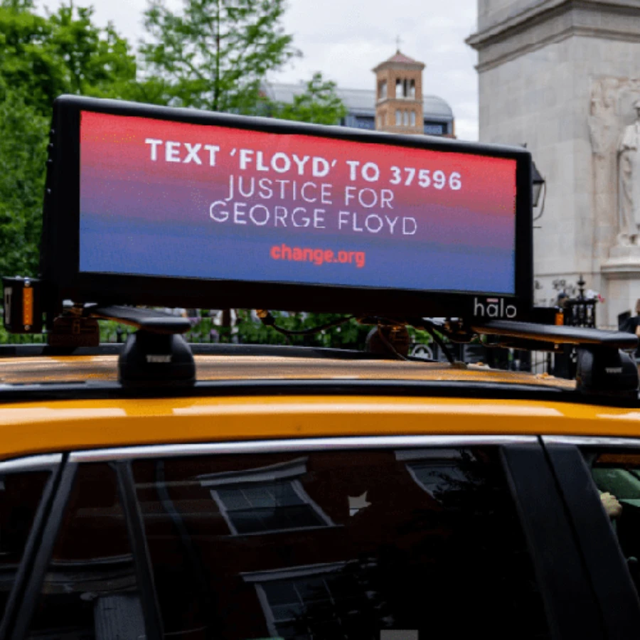 Metafit  P2.5 P3.33 Taxi Top Led Display/car Top Sign/ Led Advertising  Double Sided Car Roof Top