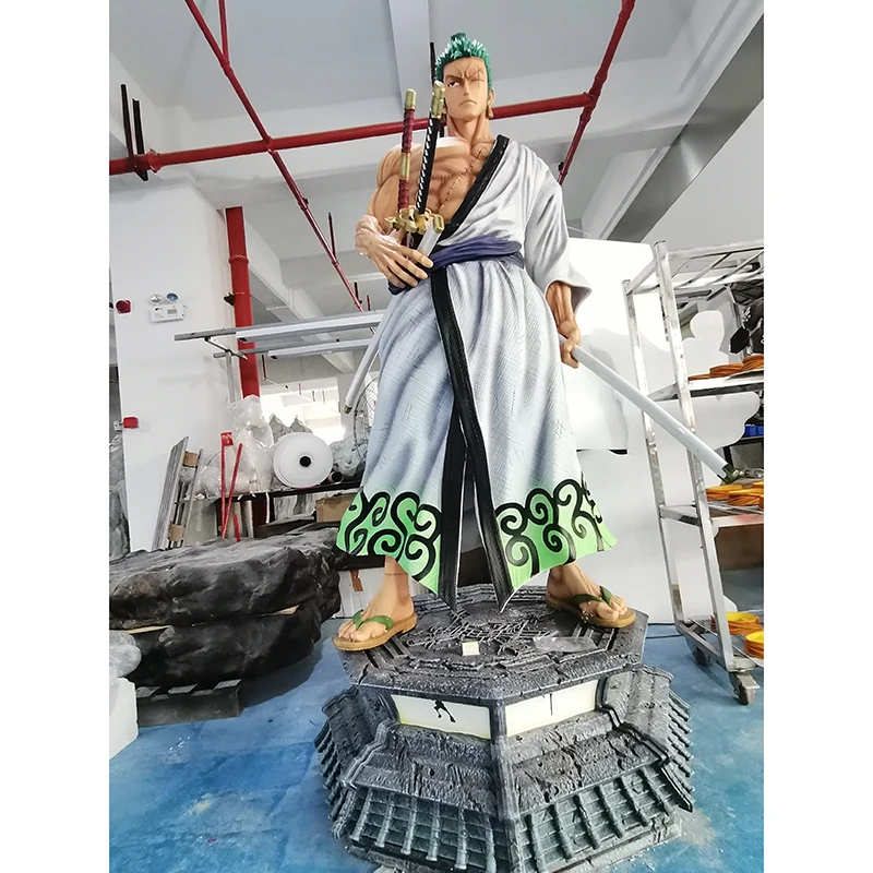 Custom Life Size New Style Anime Sculpture Fiberglass Ace Luffy One Piece Resin Luffy Zoro Statue For Sale
