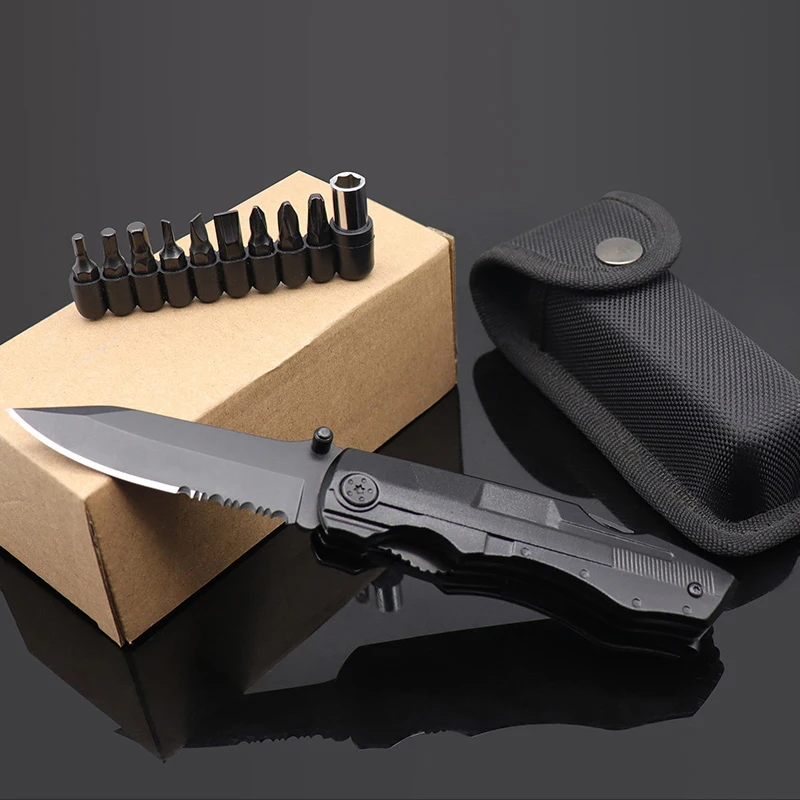 Stainless Steel 18 in 1 Multi Tool Knives Multitool Pocket Tactical Knife With Aluminum Handle for Camping