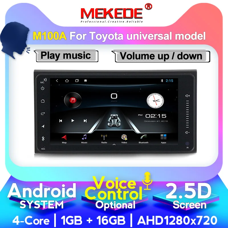  Mekede 7 дюймов Android 9 4Core 1G + 16G Мобильный DVR для Toyota Camry RAV4 Highlander hilux Универсальный Corolla GPS аудио