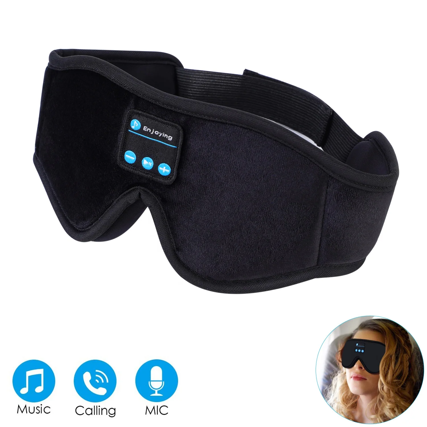 BT 5.0 Wireless  Eye Mask 3d headphones sleep eye mask  Office Travel Gifts