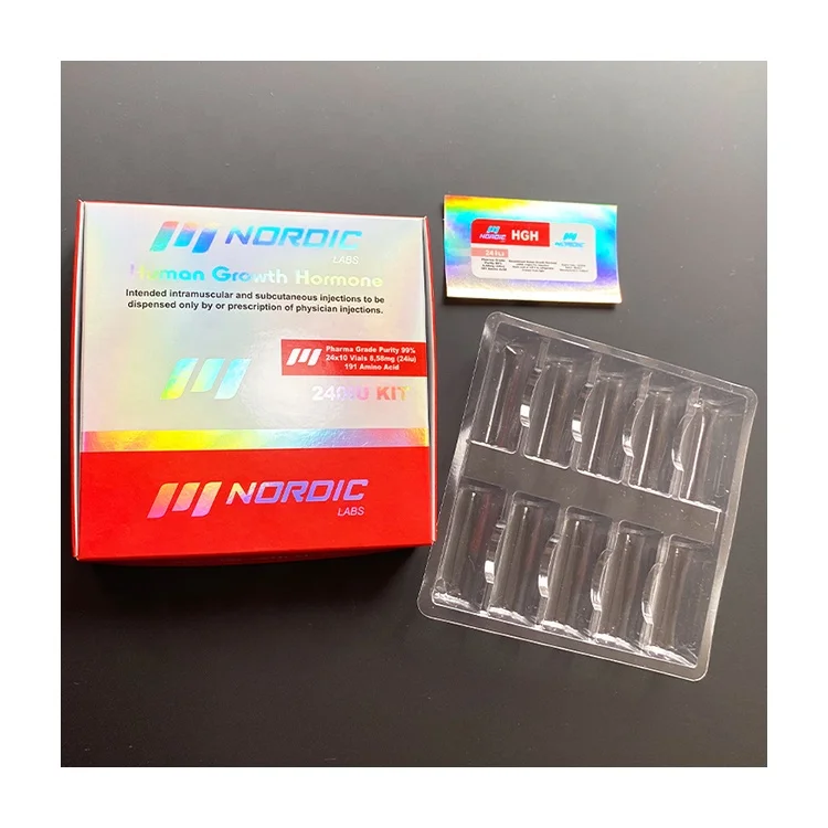 Pharma packaging 52 - Red printing hot sale product packaging label Injectable steroides label sticker Growthh Hormone labels