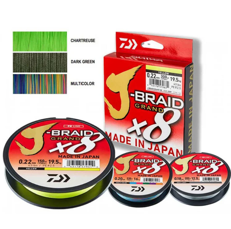 DAIWA оригинальный 10lbs до 100lbs 300 м 500 J-BRAID GRAND из филаментных нитей ПЭ 8 прядей Плетеный 8X леска с ножницы Сделано в Японии