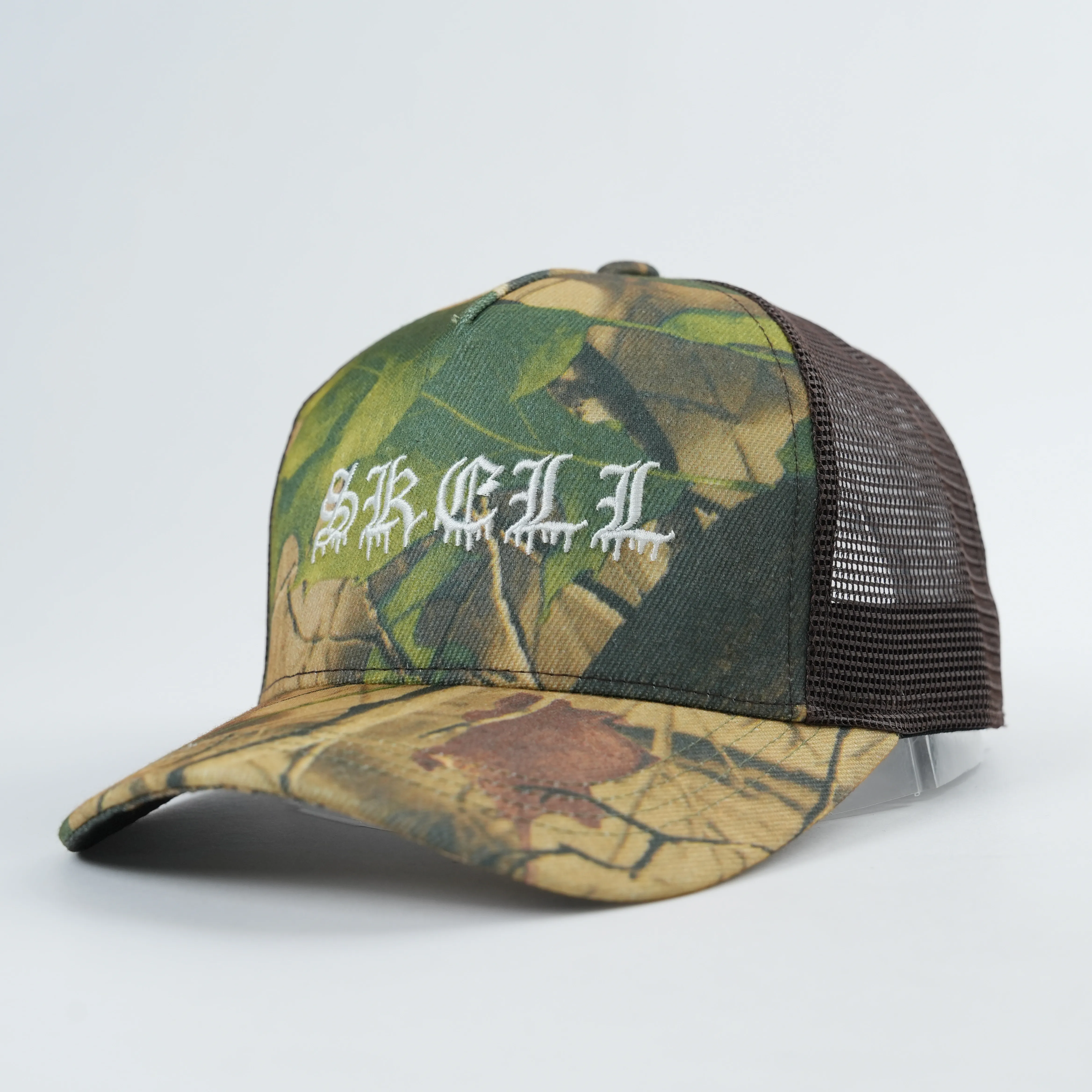 Wholesale Custom 5 Panel Green Gorra Camuflaje Retro Mesh Blank Baseball Cap Real Tree Camo Trucker Hat For Men