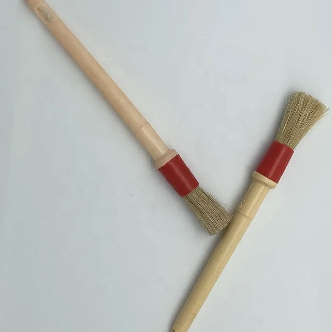 Round Sash Brush No.8  with plastic ring and handle  round brush for Primers  No metal   Natural Bristle Glue and Paint Brush