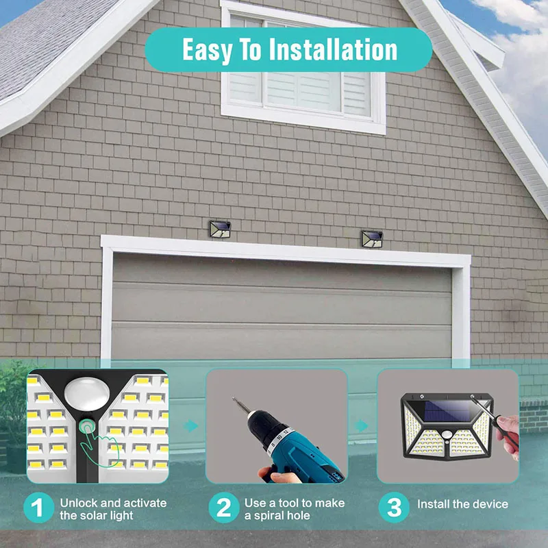 
IP65 Best factory hot sell solar garden wall light gate light motion sensor solar panel light 