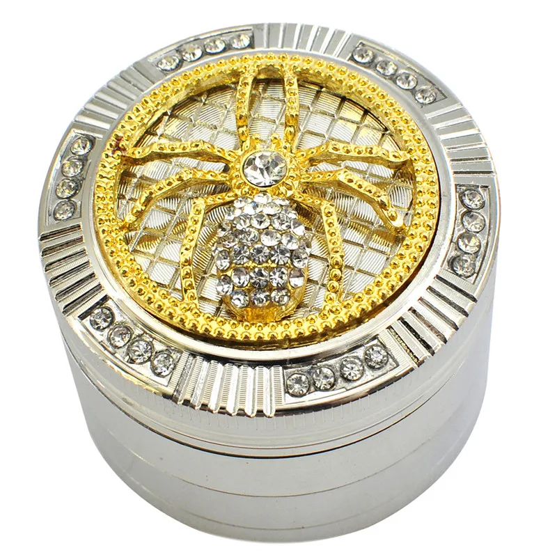 Factory Directly Sale 4 layers 52mm Zinc Alloy Herb Grinder With Diamond Animals Pattern Grinders Custom Herb Grinder