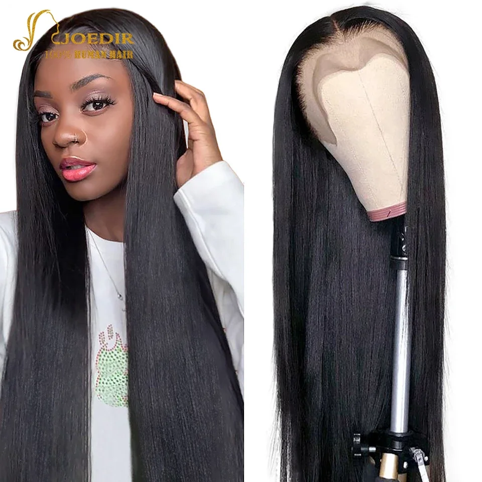 Wholesale hair vendors 12 to 30inch brazilian milk remy virgin hair natural black 13*4 HD straight lace frontal human hair wigs
