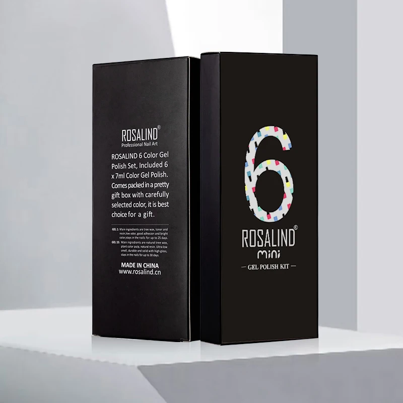 Rosalind товары для ногтей оптом 6 шт./лот 7 мл белая бутылка Цветной Гель-лак набор отмачиваемый oem УФ светодиодный Гель-лак для ногтей для дизайна ногтей