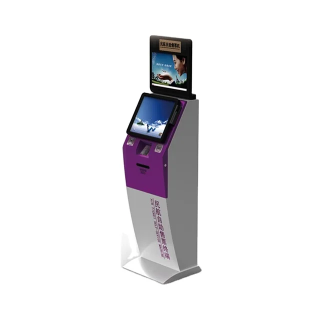 19 inch Self Service check in airport kiosk Passport Reader Machine Boarding Pass printing Dispenser Kiosk